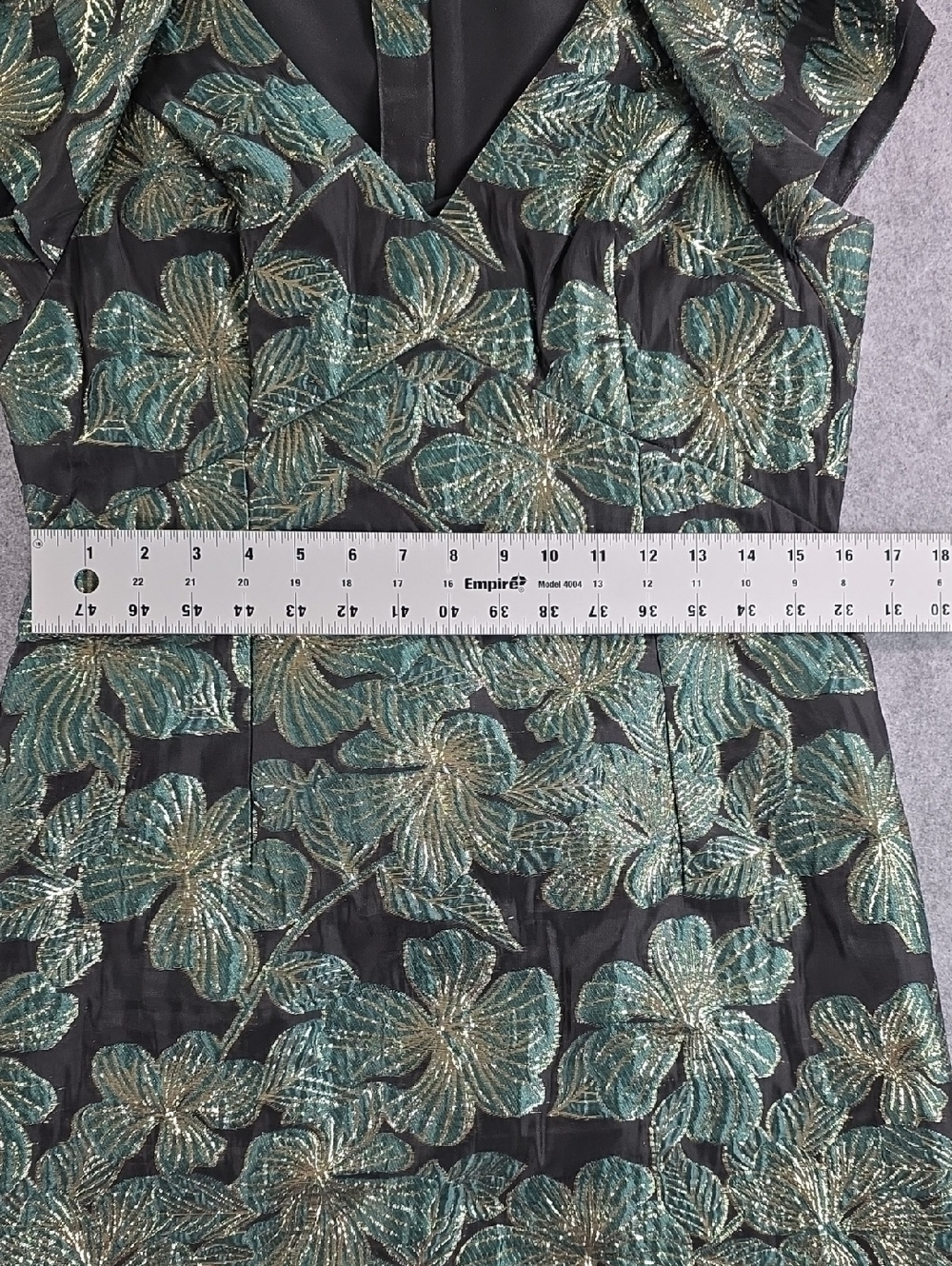 Lilly Pulitzer Black & Green Floral Metallic Cocktail Dress SIZE 8 - Picture 4 of 10